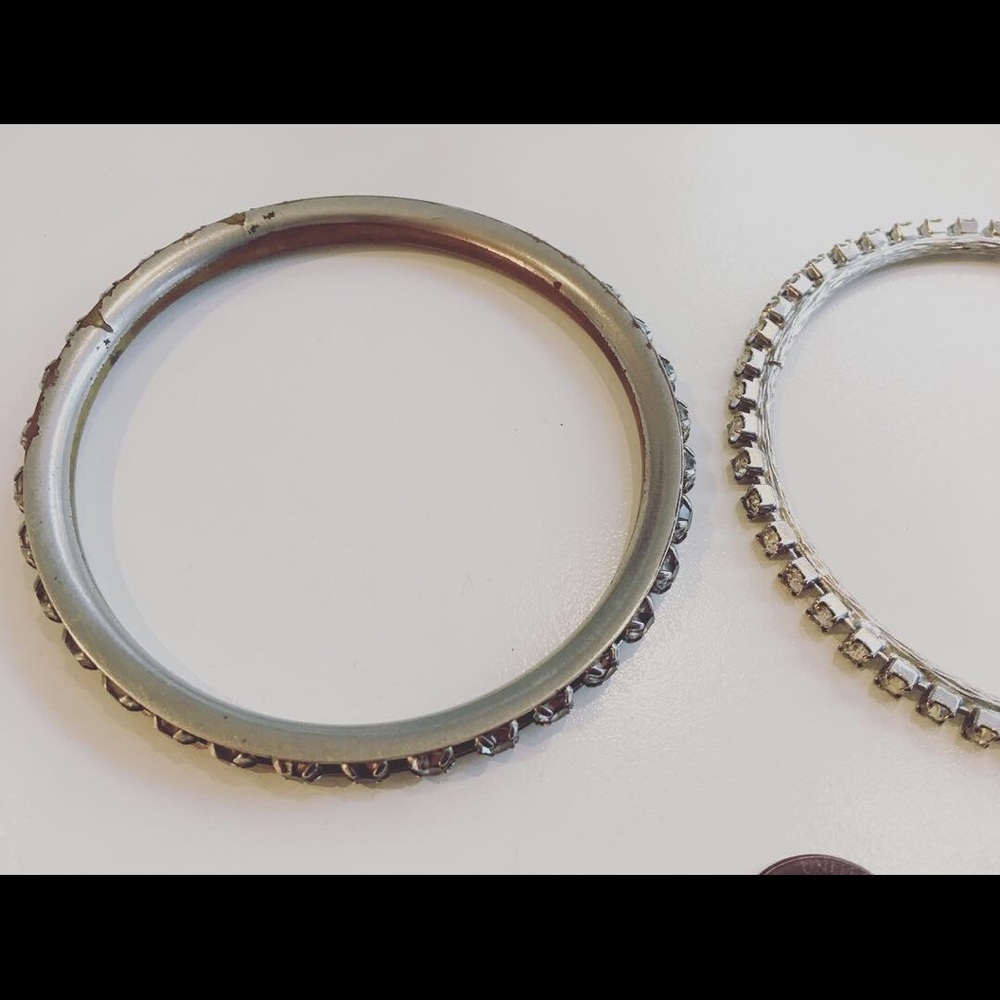 Vintage Rhinestone Bangle Bracelets - image 3